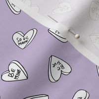 sweet hearts // pastel purple sweets valentines candy cute love hearts fabric