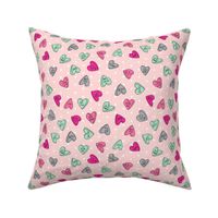 sweet hearts // pink dots valentines love candy best love sweets pastel pink valentines fabric andrea lauren design