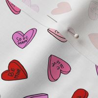 sweet hearts // pink and red sweet candies valentines love hearts valentines fabric andrea lauren design