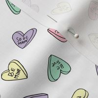 sweet hearts // pastel pink mint purple candies sweet heart valentines love candy valentines fabric andrea lauren