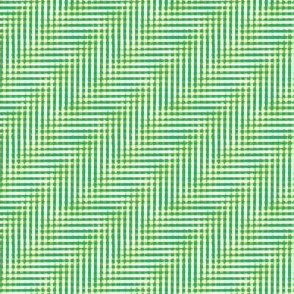 botanical glitchy plaid - aqua and lime and white