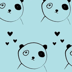 Cute panda blue