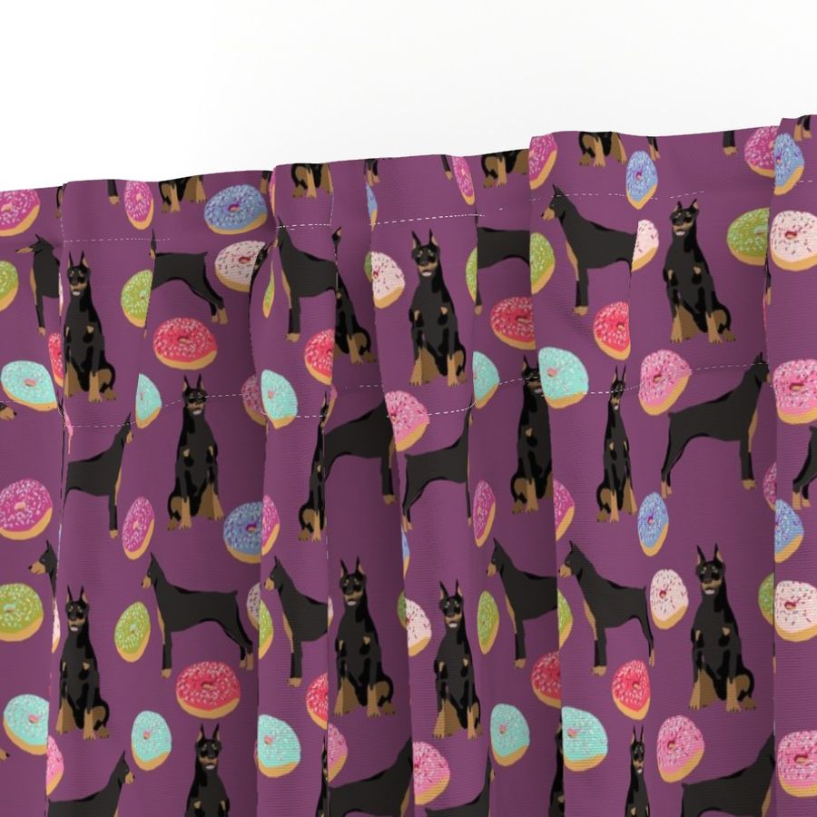 doberman dog fabric doberman pinscher amethyst purple pizza fabric