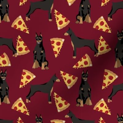 doberman dog fabric doberman pinscher ruby red pizza fabric