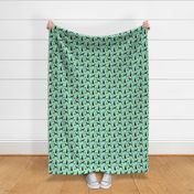 doberman dog fabric doberman pinscher  aqua cactus fabric