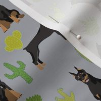 doberman dog fabric doberman pinscher quarry grey cactus fabric