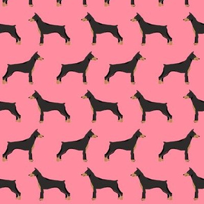 doberman dog fabric doberman pinscher flamingo pink fabric