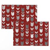 Arrow Feathers - Scarlet/Grey