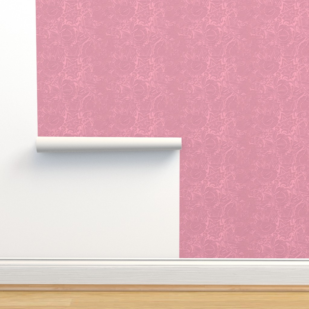 Embossed Paisley - Pink Wallpaper | Spoonflower