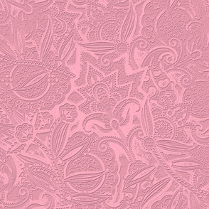 Embossed Paisley - Pink
