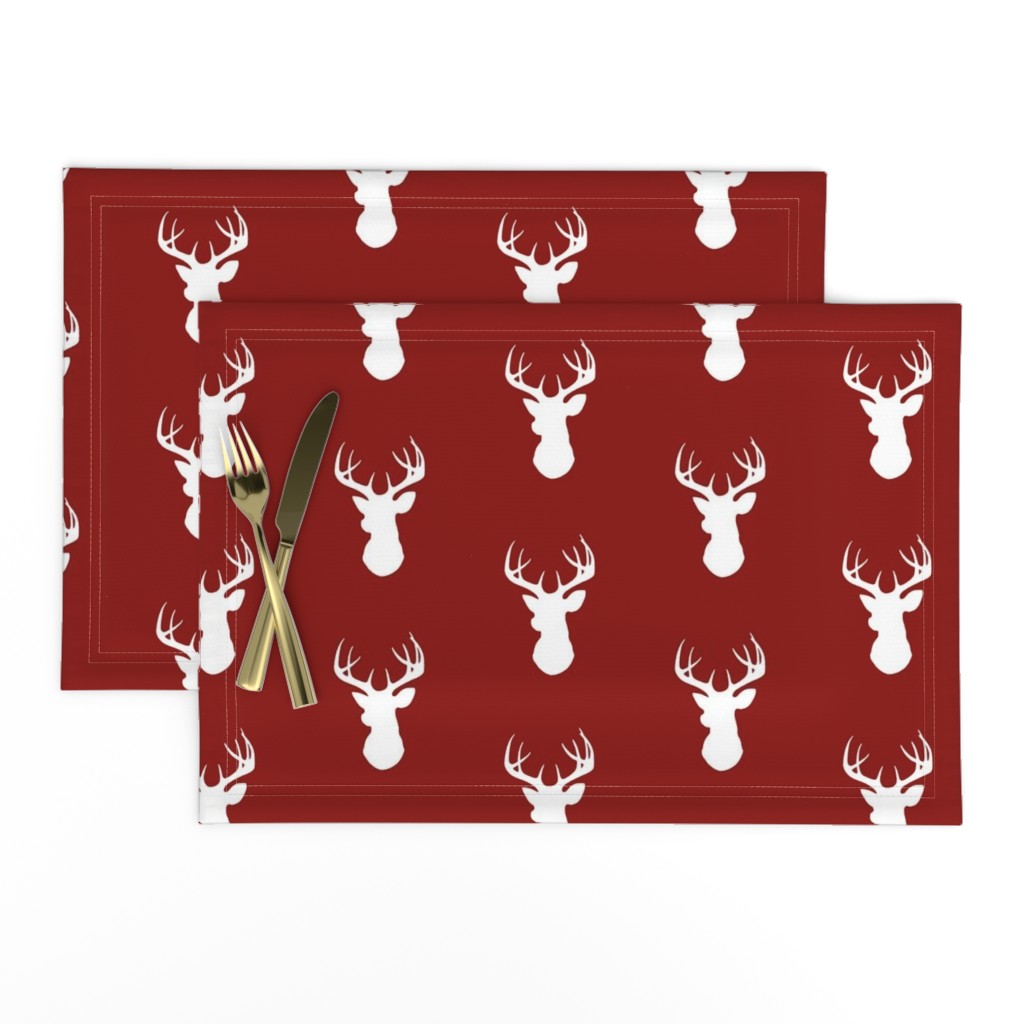 Deer- white/scarlet