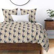 Painted Deer- Navy/Tan Mottled