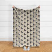 Painted Deer- Navy/Tan Mottled