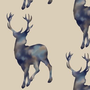 Painted Deer- Navy/Tan Mottled