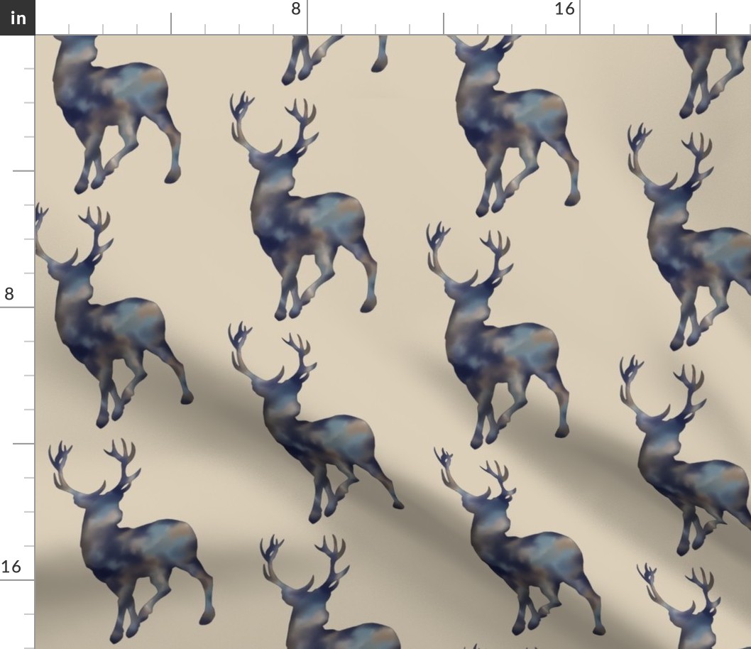 Painted Deer- Navy/Tan Mottled