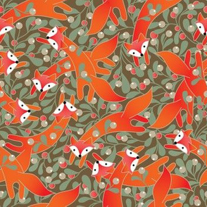 Foxes in Mistletoe 