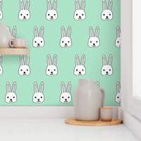 white rabbits // mint rabbit bunny easter mint pastel fabrics