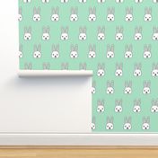 white rabbits // mint rabbit bunny easter mint pastel fabrics