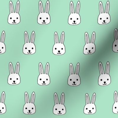 white rabbits // mint rabbit bunny easter mint pastel fabrics