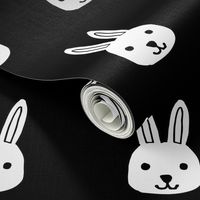 white rabbits // black white rabbit black and white rabbit bunnies fabric andrea lauren design