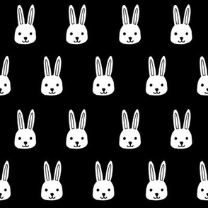 white rabbits // black white rabbit black and white rabbit bunnies fabric andrea lauren design