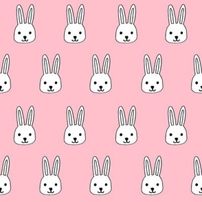 white rabbits // pink rabbits fabric easter cute pink baby nursery design rabbits fabric andrea lauren design