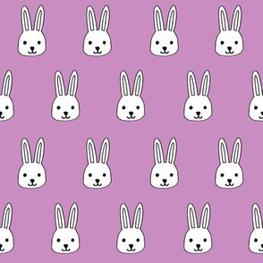 white rabbits // purple pastel rabbit fabric cute bunny rabbit design purple rabbits fabric andrea lauren design