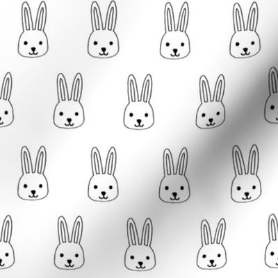 white rabbits // white rabbit bunnies bunny fabric easter design baby cute rabbit head fabric