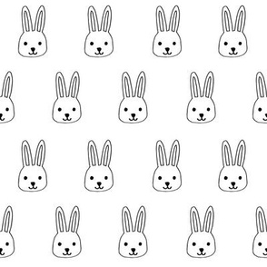 white rabbits // white rabbit bunnies bunny fabric easter design baby cute rabbit head fabric