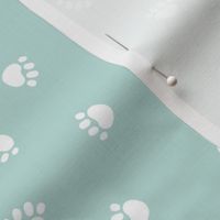 paws prints // light mint paw dog paws fabric cute dog design