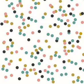 Confetti dots - small dots tropical coral teal mustard || by sunny afternoon 
