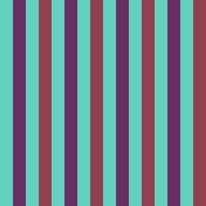 AWK3 - Tricolor Stripes in Aquamarine - Burgundy - Purple