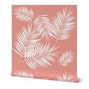 Palm leaf - white on coral Palm leaves Palm tree tropical summer || by sunny afternoon