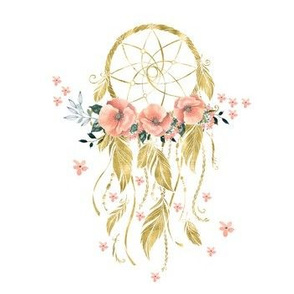 Sweet Dreams Baby Girl Dream Catcher - Gold 7"