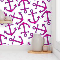 Nautical Anchors in Pink and Blue
