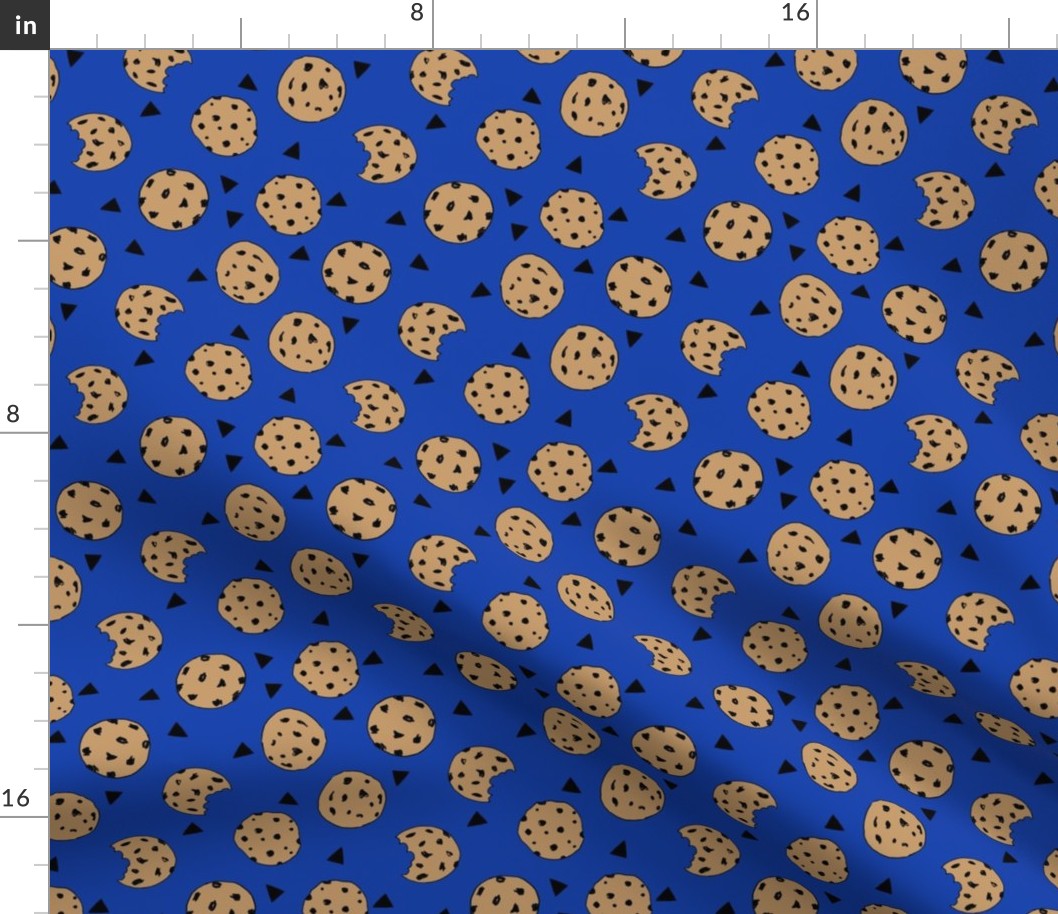 cookies // bright blue cookie fabric cute cookies cookie design kids fabrics