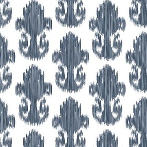 17-11K Modern Ikat Slate Indigo Slate Blue grey Gray White Ethnic Tribal _Miss Chiff Designs
