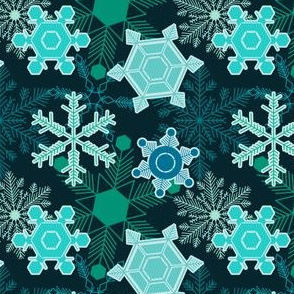 Snowflakes in Turquoise and Teal