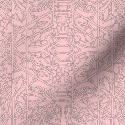 Simple Art Nouveau Line art in Pink and Gray5985027