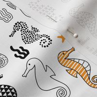 doodle cute sea horse