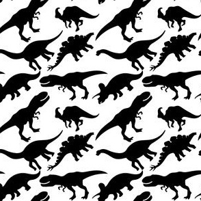 Dinosaurs Black and White Dinosaurs Dino Nursery Trex Red Blue Green Yellow Orange