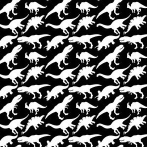 Black and White Dinosaurs Dino Nursery Trex Red Blue Green Yellow Orange