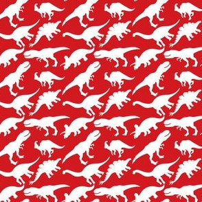 Red and White Dinosaurs Dino Nursery Trex