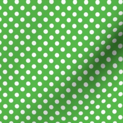 Green and White Poka Dots