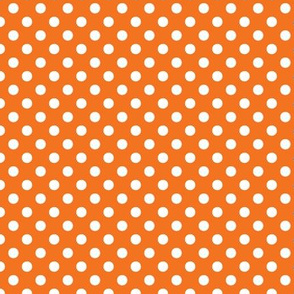  Orange  and White Poka Dots