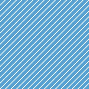 Diagonal Stripes Carolina Blue and White and White Pin Stripe Diagonal