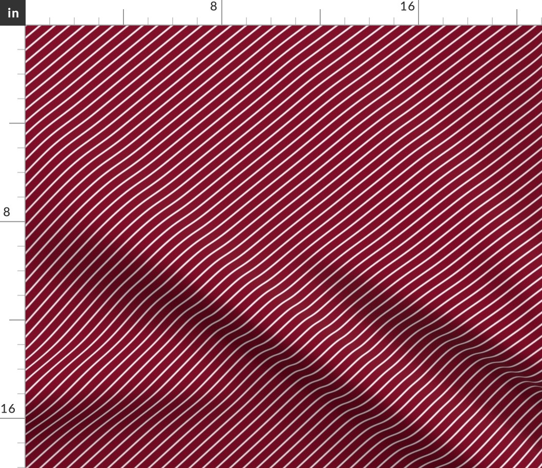 Diagonal Stripes Garnet and White and White Pin Stripe Diagonal