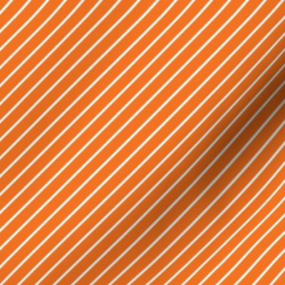 Diagonal Stripes Orange and White and White Pin Stripe Diagonal