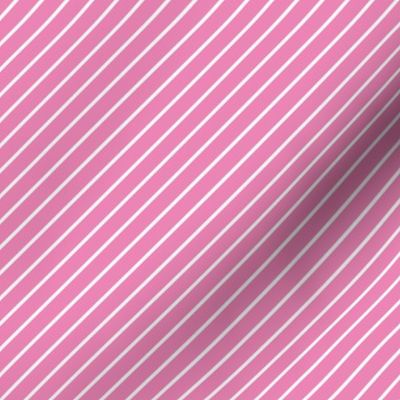 Diagonal Stripes Pink and White and White Pin Stripe Diagonal