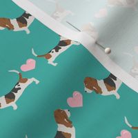 basset hound love fabric cute valentines hearts dog fabric best basset hound design